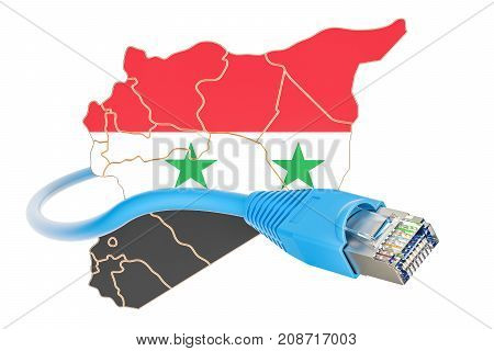 Internet connection in Syria concept. 3D rendering isolated on white background