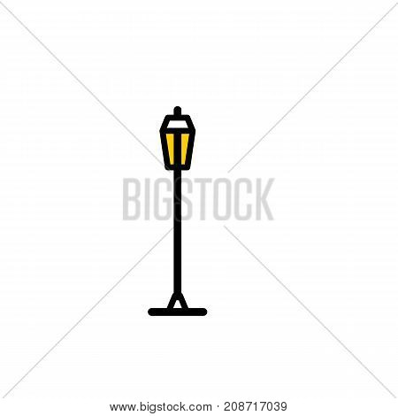 Outline streetlight icon. Isolated parks design element vector illustration on white background in lineart new moderm style