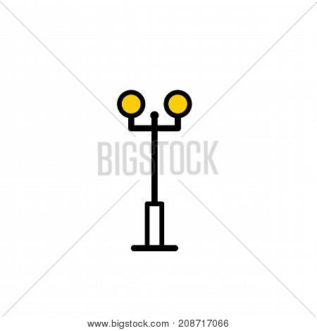 Outline streetlight icon. Isolated parks design element vector illustration on white background in lineart new moderm style