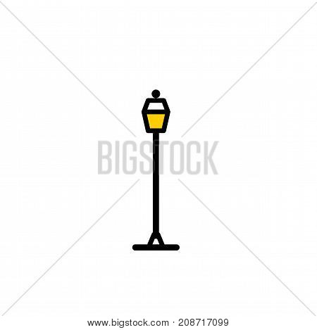 Outline streetlight icon. Isolated parks design element vector illustration on white background in lineart new moderm style