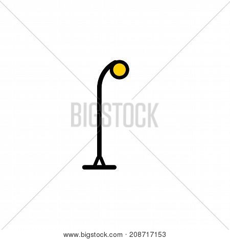 Outline streetlight icon. Isolated parks design element vector illustration on white background in lineart new moderm style