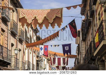 traditional medieval festival in the streets of Alcala de Henares, Madrid Spain