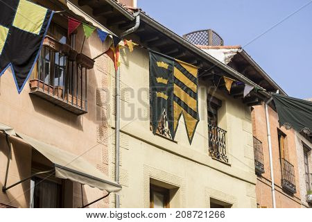 Tourism, traditional medieval festival in the streets of Alcala de Henares, Madrid Spain