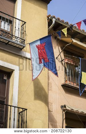 Tourism, traditional medieval festival in the streets of Alcala de Henares, Madrid Spain