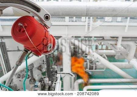 Fire and Gas detection system on oil and gas platform petrochemical plant for detect flame and sent alarm signal to controller for shutdown platform.