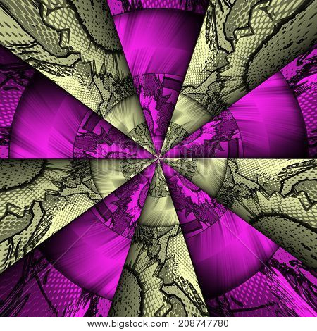 3D rendering of computer generated fractal mill duocolor artwork