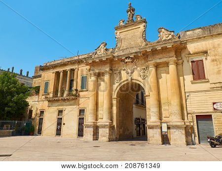 Porta San Biagio Gate Of Lecce. Puglia, Italy.