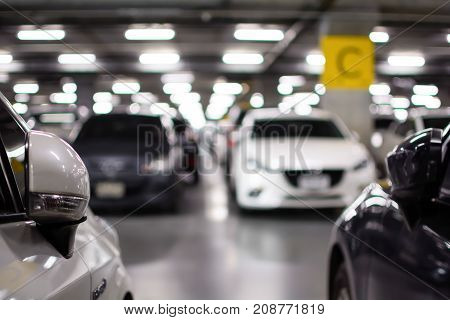 Parking in the shade mall with shopping holiday family