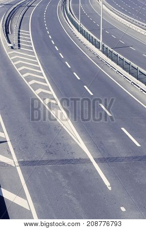 Multiband asphalt track removed from bridge height