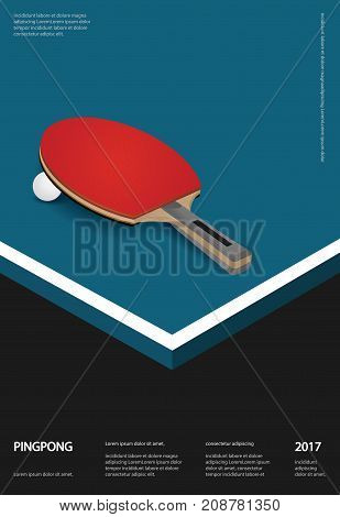 Pingpong Tournament Poster Template Design Vector Illustration