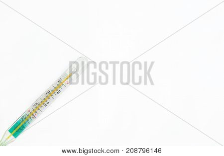 thermometer on a white background isolated in a corner