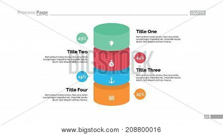 Four cylinders percentage chart. Business data. Comparison, diagram, design. Creative concept for infographic, templates, presentation. Can be used for topics like analysis, statistics, production.