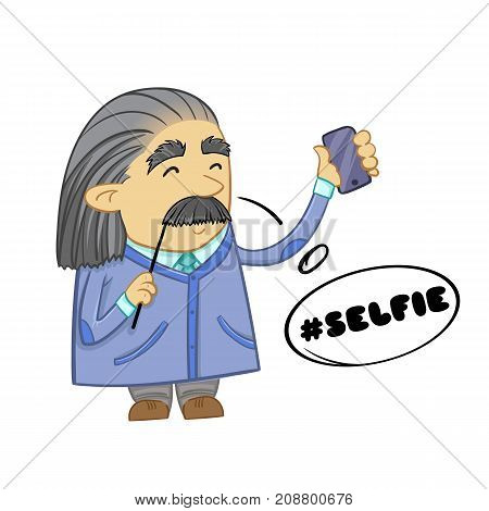 Cute scientist. Cartoon design of funny scientist. Vector illustration
