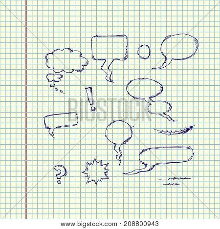 Set Of Comic Bubbles And Elements