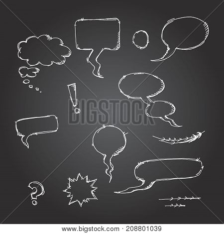 Set Of Comic Bubbles And Elements
