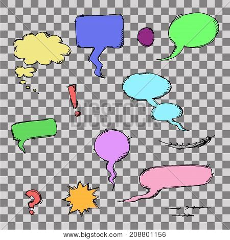 Set Of Comic Bubbles And Elements