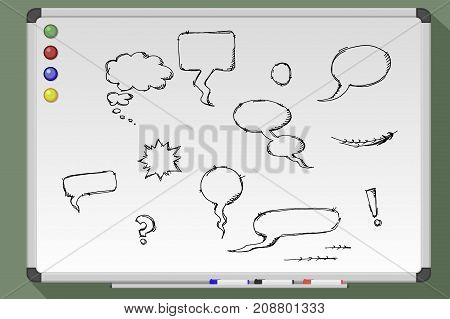 Set Of Comic Bubbles And Elements