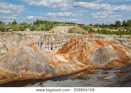 Amazing kaoline china stone abandoned quarry open pit mine