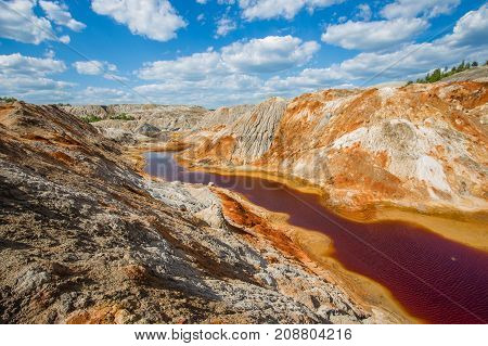 Amazing kaoline china stone abandoned quarry open pit mine