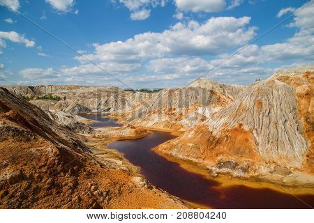 Amazing kaoline china stone abandoned quarry open pit mine