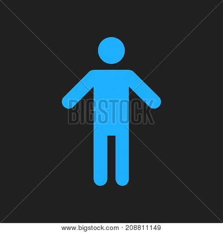 Human male sign icon. Male toilet. Flat style. A gender symbol is a pictogram used to represent either biological sex.