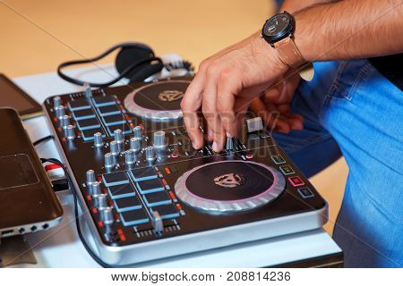 professional music equipment for playing and control music in nightclub