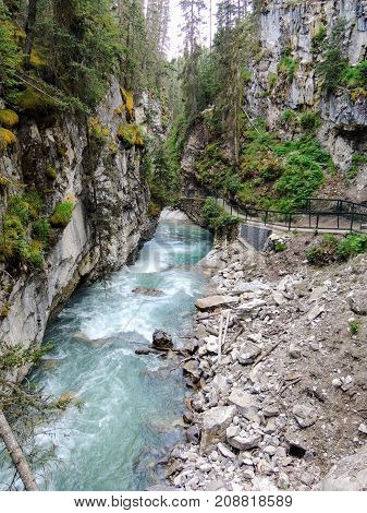 Johnston Canyon Trail, Upper and Lower Falls, Banff National Park, Canadian Rockies, Alberta, Canada