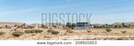 KAROS SOUTH AFRICA - JUNE 11 2017: A panoramic view of Karos a village on the N10 road between Groblershoop and Upington in the Northern Cape Province