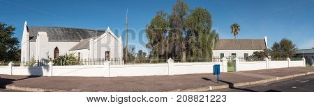 UPINGTON SOUTH AFRICA - JUNE 11 2017: The Kalahari-Oranje Museum is housed in the buildings built by the Reverend Schröder in 1875 as a church and mission station