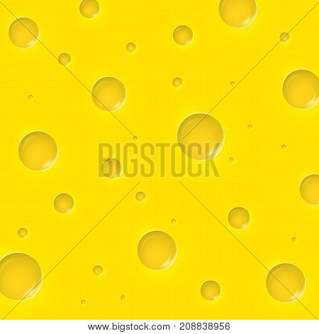 Cheese slice texture yellow background Vector Illustration.