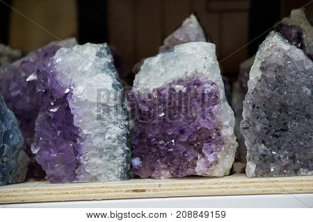Raw Violet Amethyst Rock With Crystal Ametist
