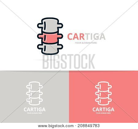 Unique backbone and spine logo design template. Unique anatomy and medicine logotype design template.