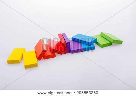 Coorful Domino Blocks On White Background
