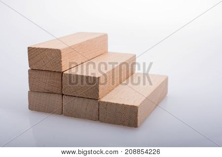 Wooden Domino Blocks On White Background
