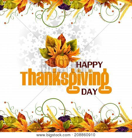 easy to edit vector illustration of Thanksgiving Harvesting festival background