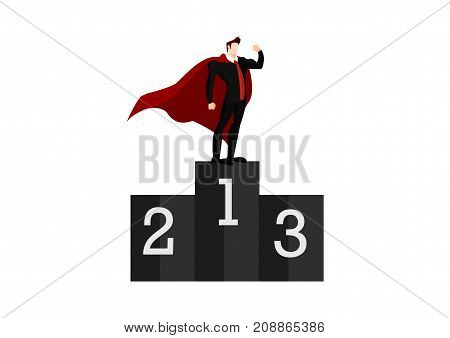 vector Businessman superhero success number one. design,