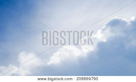 Blue background with clouds very bright beautiful is the most beautiful sky. Can be used as a background.