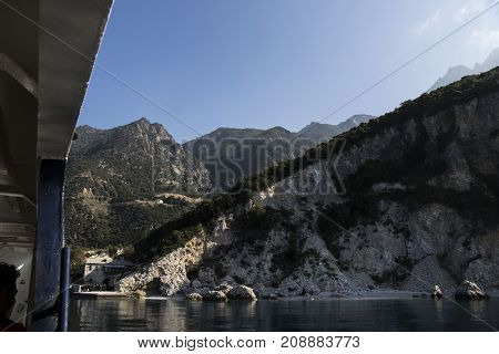 Mountains of Greece. Mount Athos . October  Autumn