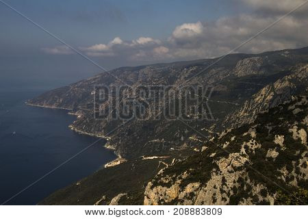 Mountains of Greece. Mount Athos . October  Autumn