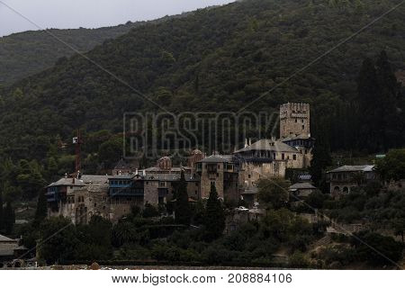 Mountains of Greece. Mount Athos . October Autumn