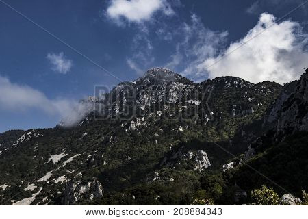 Mountains of Greece. Mount Athos . October  Autumn