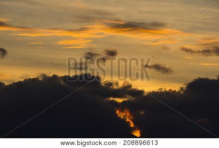 Beautiful blue sky. red day  weather At that time