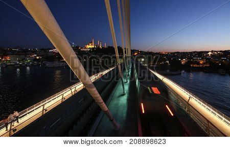 Golden Horn Metro Bridge In Istanbul, Turkey