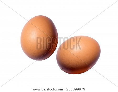 egg on white background The ingredients used in cooking such as steamed boiled saury, etc.