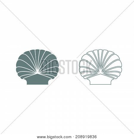 Shell Grey Set Icon .