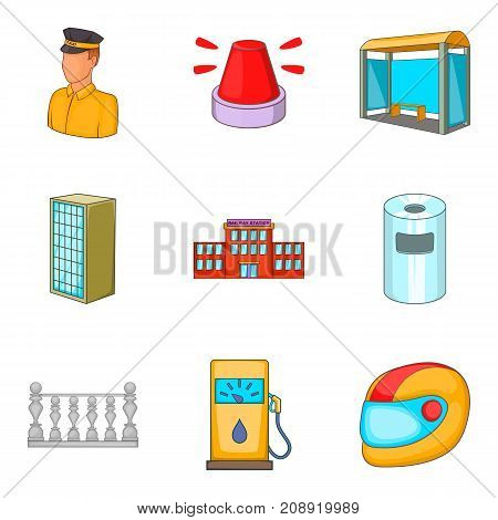 Hostelry icons set. Cartoon set of 9 hostelry vector icons for web isolated on white background