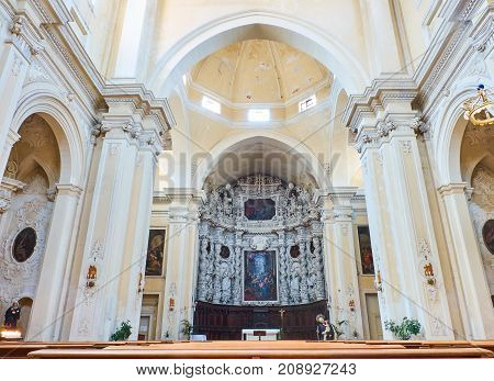 Chancel Of Chiesa Del Gesu Of Lecce. Puglia, Italy.