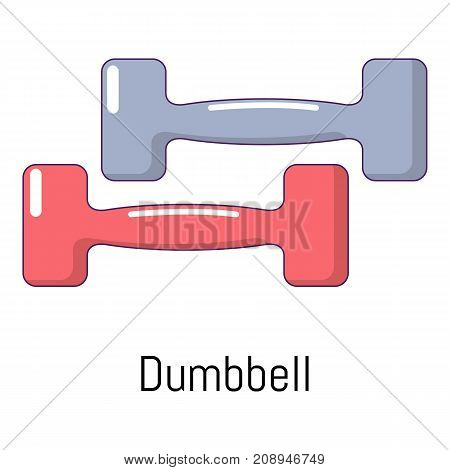 Fitness dumbbell icon. Cartoon illustration of fitness dumbbell vector icon for web