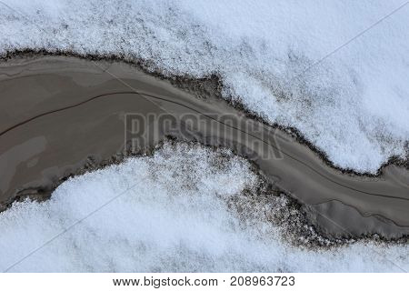 Mud Volcanoes in winter. Texture and eruption. Berca Buzau Romania