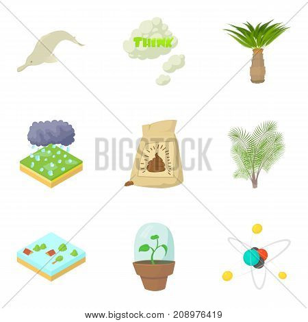 Ology icons set. Cartoon set of 9 ology vector icons for web isolated on white background